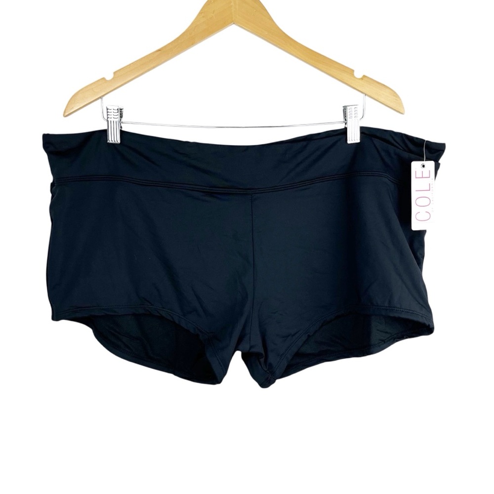 Cole of California Twist Front Black Swim Shorts Size 22W